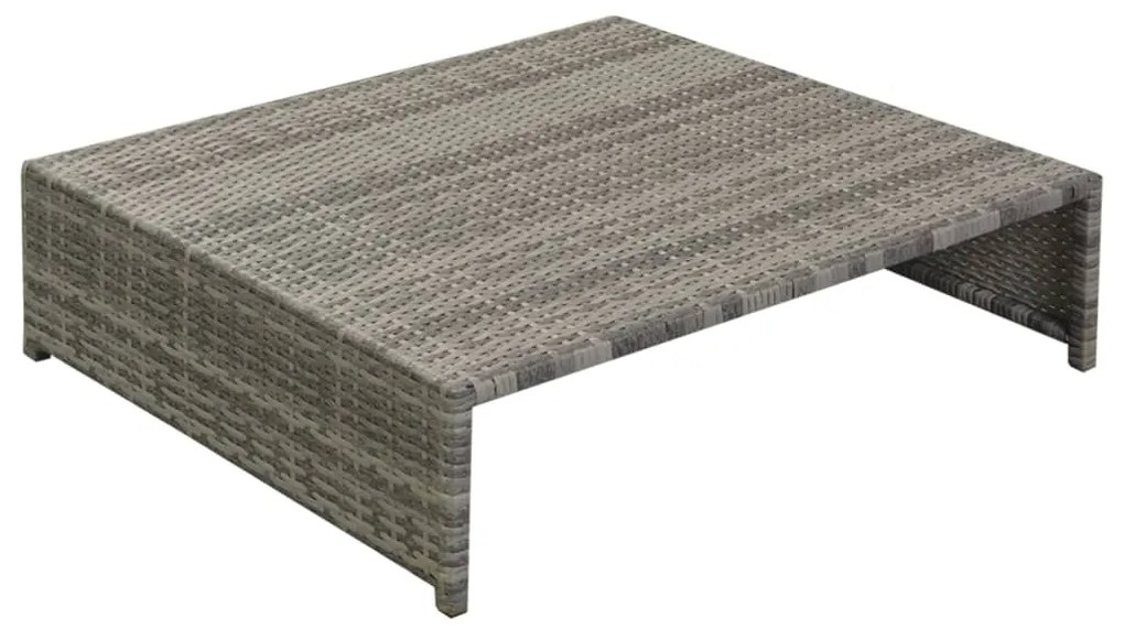5 pcs conjunto lounge de jardim c/ almofadões vime PE cinzento