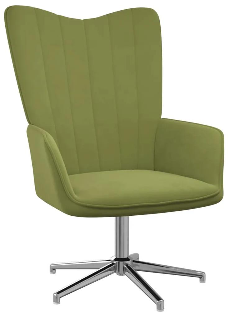 327724 vidaXL Cadeira de descanso veludo verde-claro