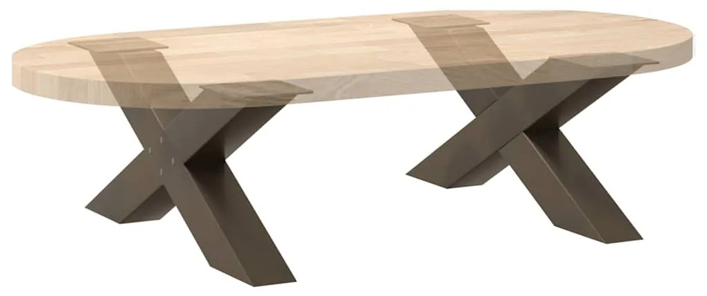 Pés para mesa de centro em formato de X, 2 peças, aço natural, 70x(30-