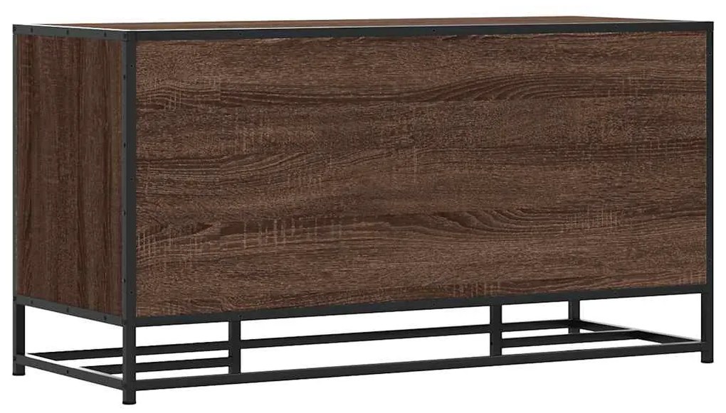 Banco calçado carvalho castanho 100x40x53,5 cm madeira e metal