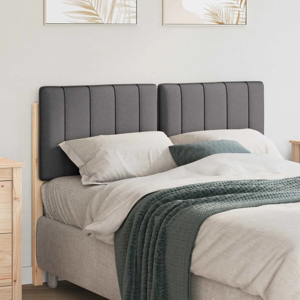 vidaXL Cabeceira estofada com cabeceira Marrom e Cinza Escuro 120 cm