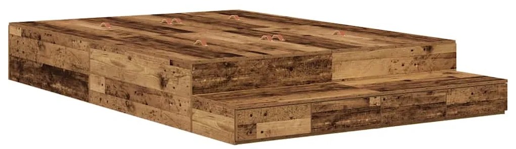 Estrutura de Cama Armazenagem Madeira Velha 150x200 cm