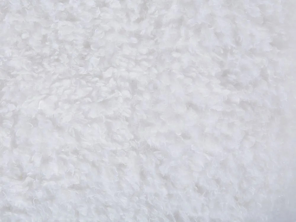 Tamborete em tecido branco com arrumação SHEEP Beliani