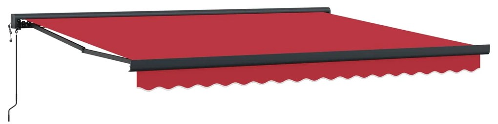 vidaXL Toldo Vermelho 400 x 300 x 165 cm Poliéster e Alumínio