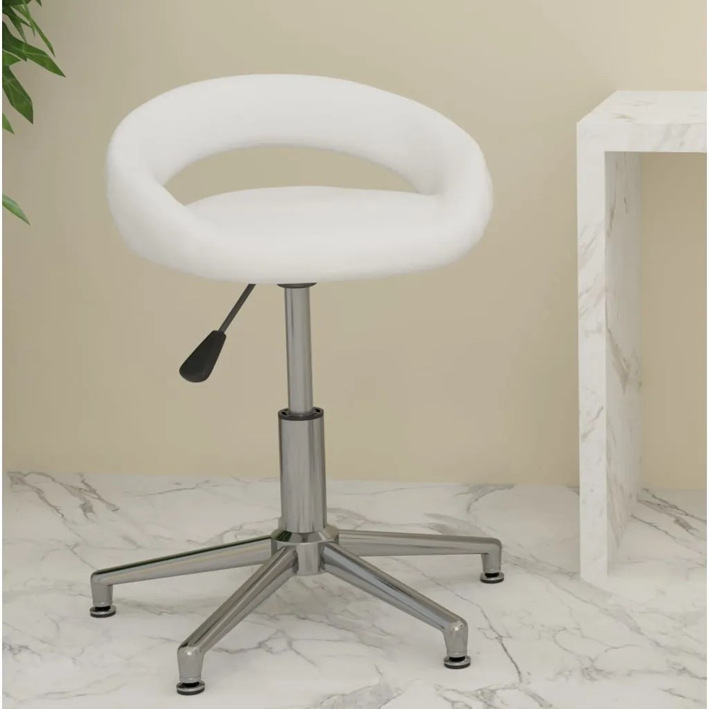 vidaXL Cadeira de escritório giratória couro artificial branco