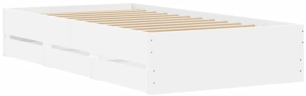 Estrutura cama c/ gavetas 75x190 cm derivados de madeira branco