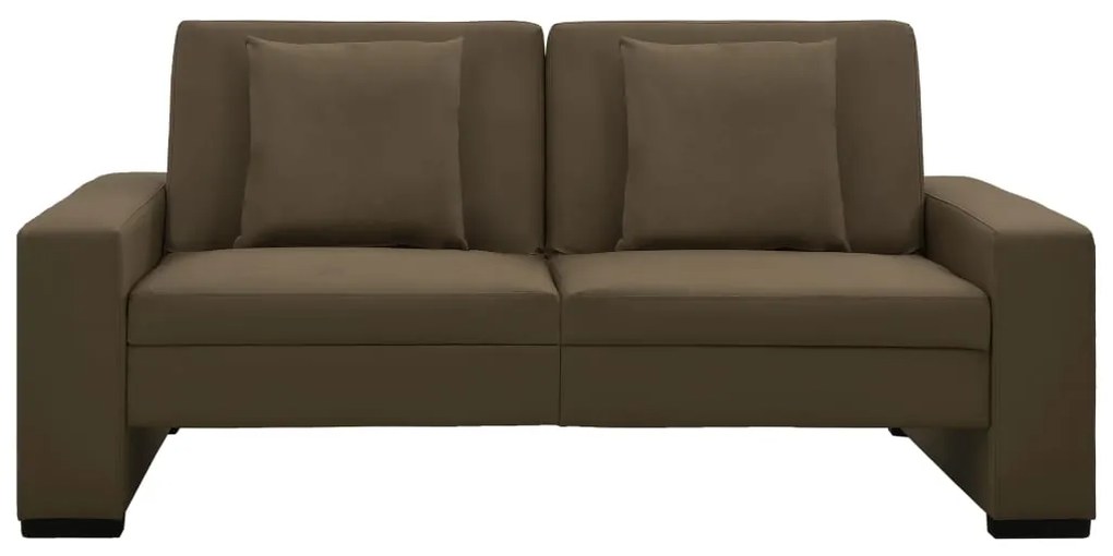 Sofá-cama couro artificial castanho