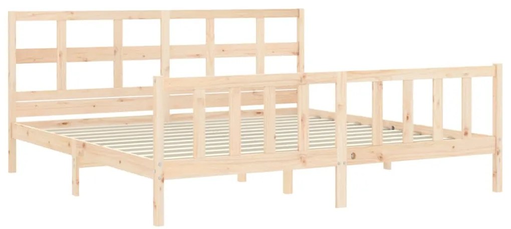 Estrutura de cama Super King Size com cabeceira madeira maciça