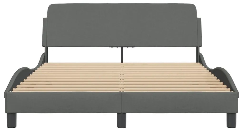 Estrutura de cama sem colchão 140x200 cm tecido cinzento-escuro