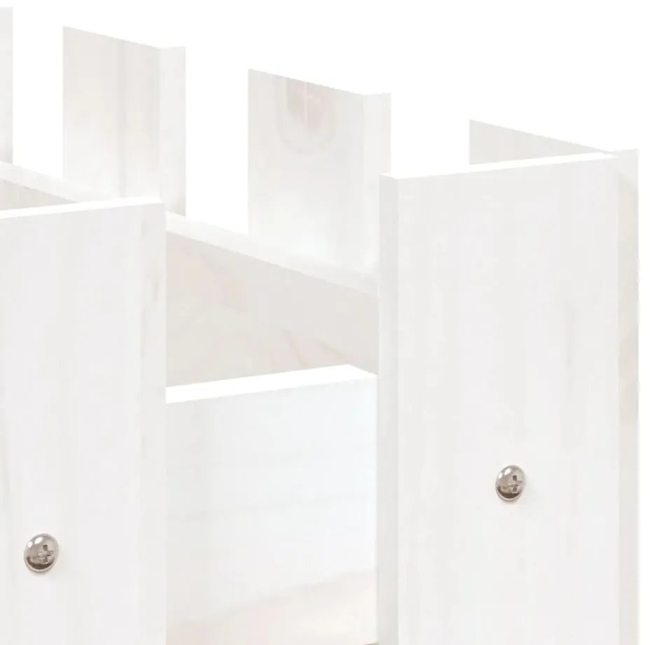 Canteiro elevado design cerca 100x50x50 cm pinho maciço branco