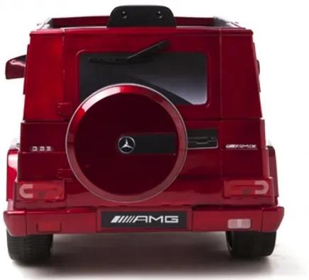 Mercedes G63 12v, Carro elétrico infantil módulo de música, assento de couro, pneus de borracha EVA Vermelho