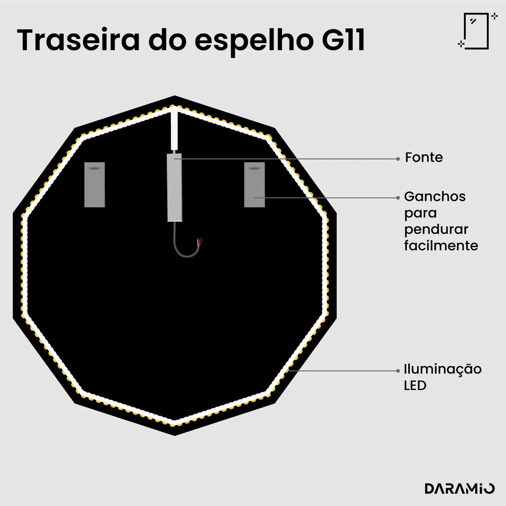 Espelho geométrico com luz G11