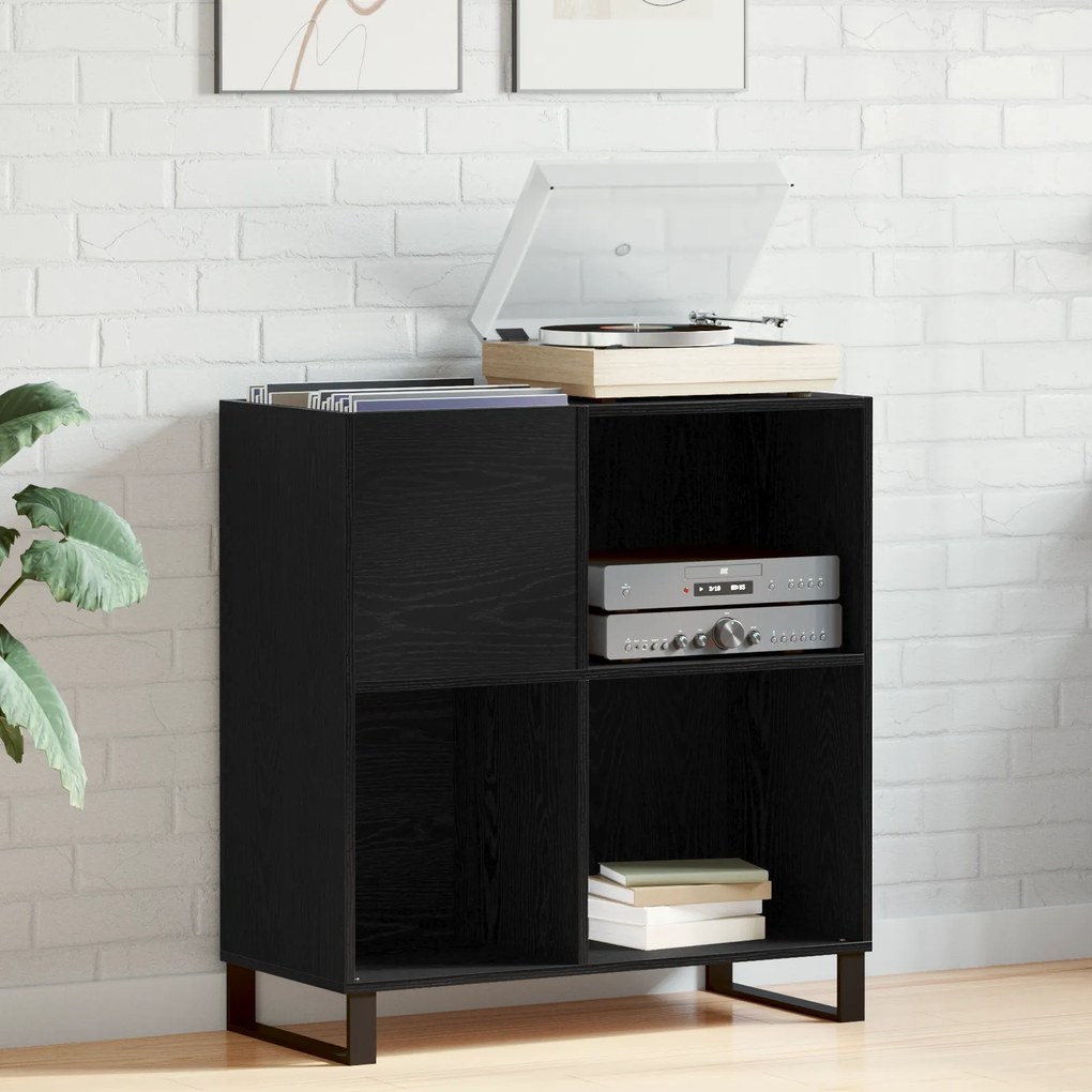 vidaXL Armário para Gravação Carvalho Preto 84,5x38x90 cm Madeira Engenhada