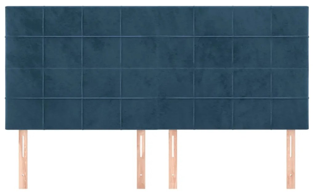 Cabeceira de cama 4 pcs veludo 90x5x78/88 cm azul-escuro