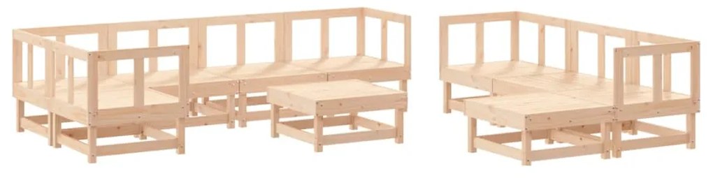 10 pcs conjunto lounge jardim c/ almofadões madeira maciça