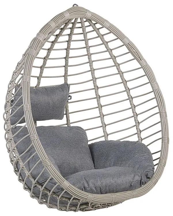 Cadeira suspensa em rattan cinzento TOLLO Beliani