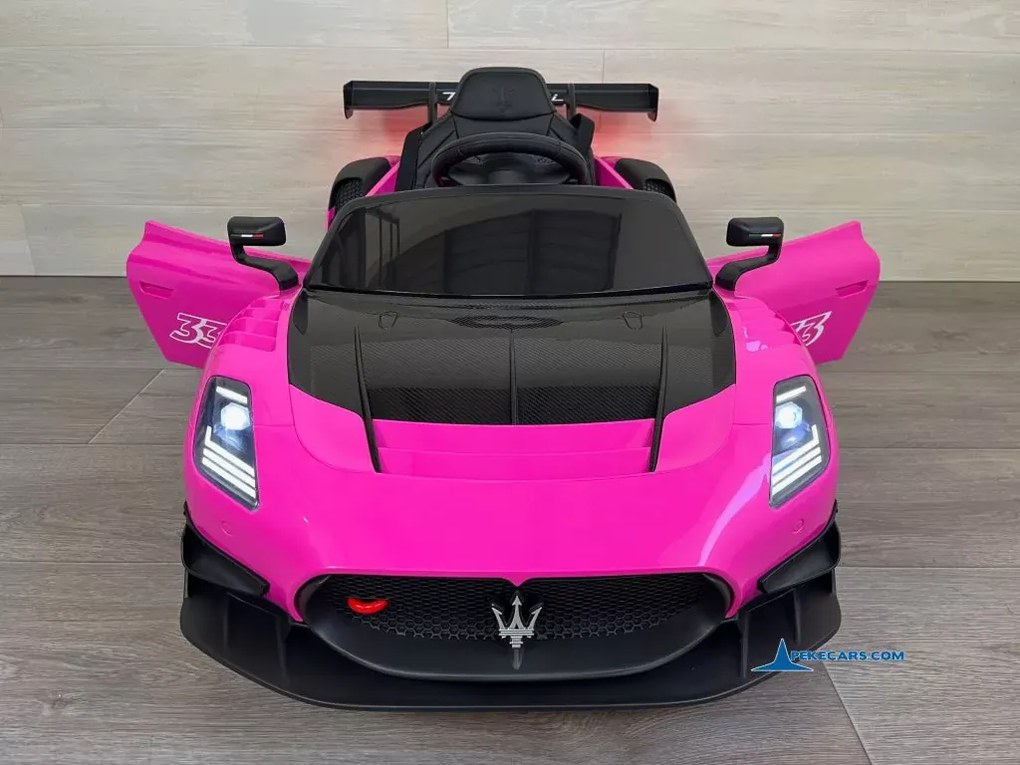 Carro elétrico para crianças Maserati GT2 12V 2.4G, Rodas Borracha, Assento imitação pele Rosa
