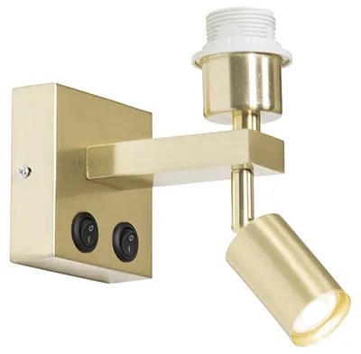 Candeeiro de parede moderno em latão com luz de leitura - Brescia