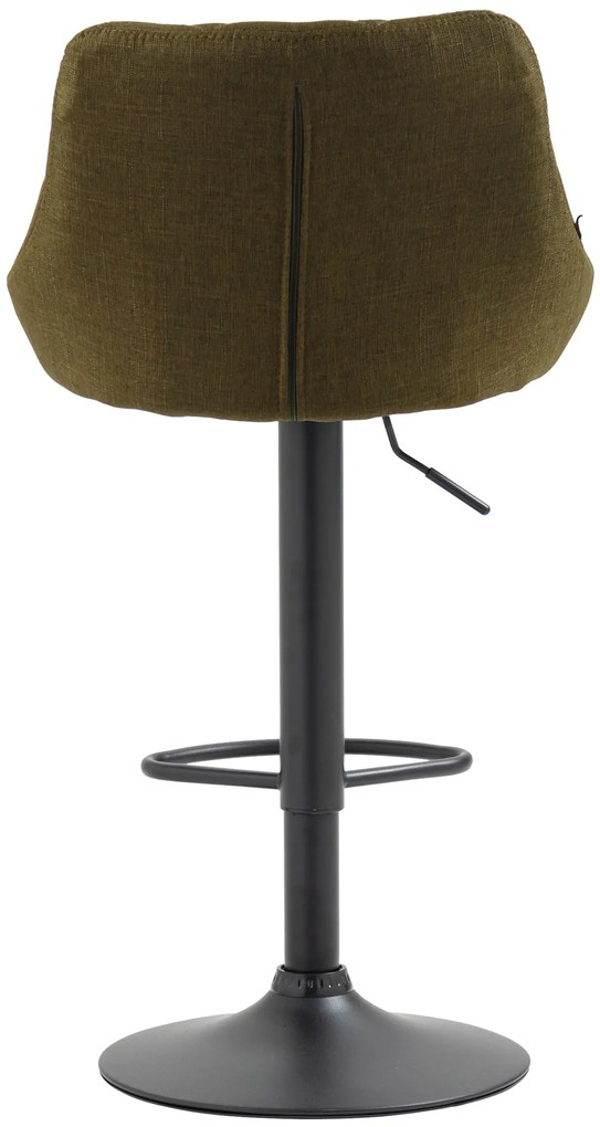 Banco de bar Lazio em tecido e com estrutura preta 46 x 83-104 x 49 cm Verde