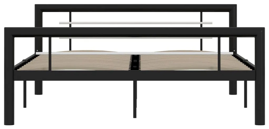 Estrutura de cama 160x200 cm metal preto e branco