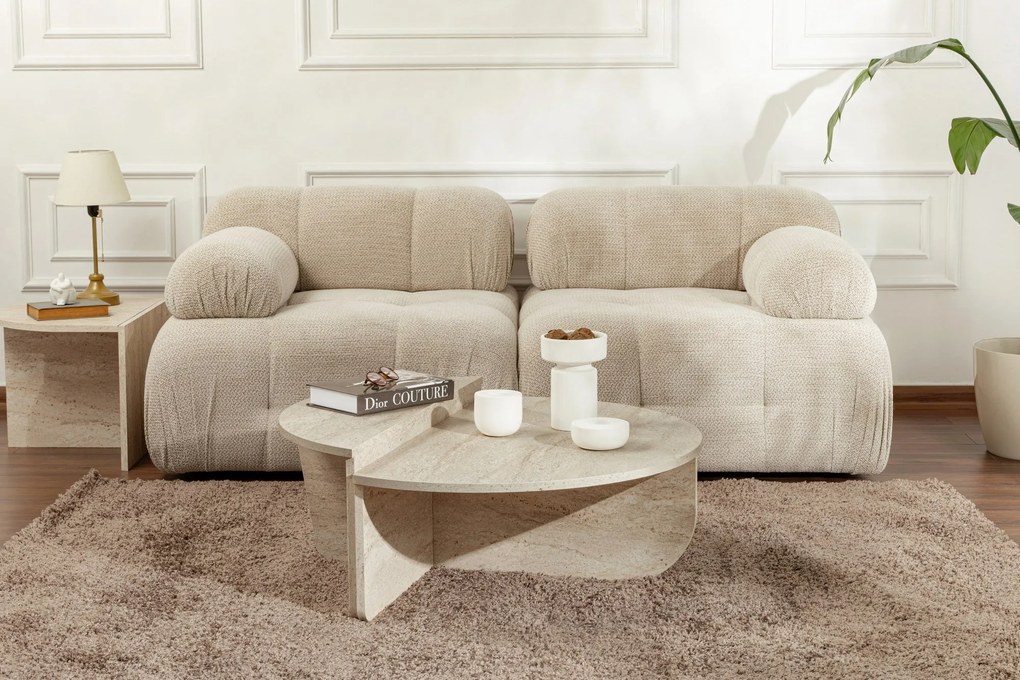 Mesa de Centro Orion – Travertino – 90x30x60 cm / 85x35x30 cm