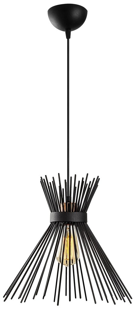 Candeeiro de Teto Kirpi – Preto – 34 cm de diâmetro, 131 cm de altura