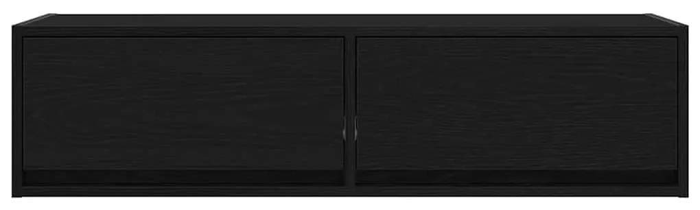 Armário de TV vidaXL Preto Carvalho 100x31x25,5 cm Madeira de engenhar