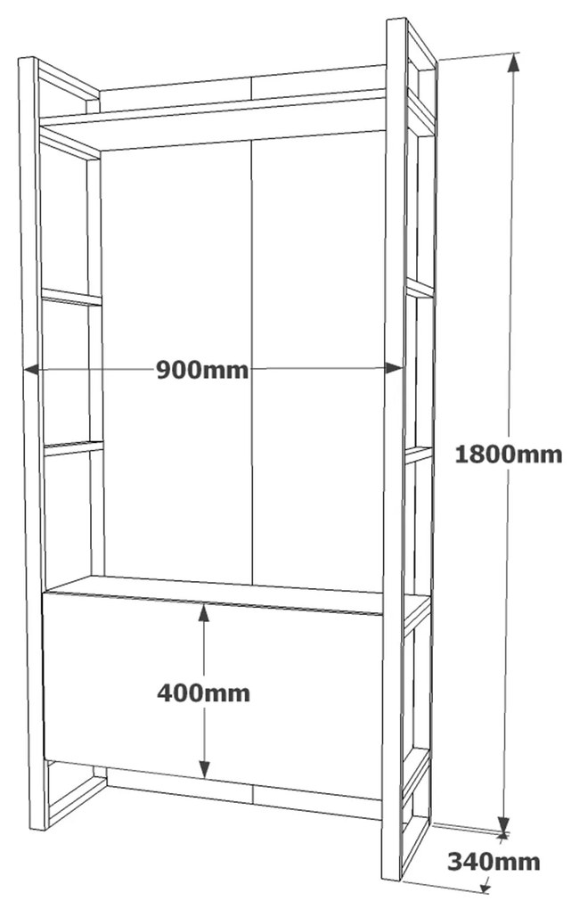 Hall Stand ML13 – Atlantic Pine – 90x180x34 cm