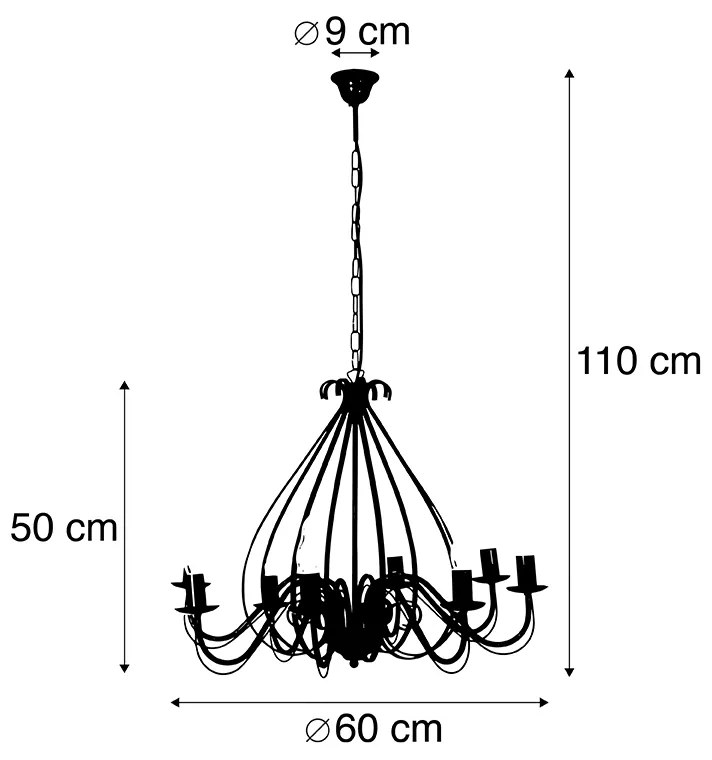 Candelabro clássico ouro antigo 8 luzes - Giuseppe 8 Art Deco