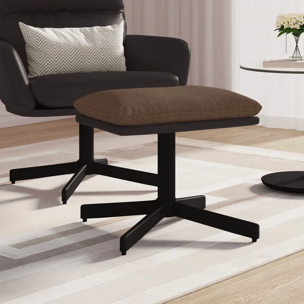 341647 vidaXL Apoio de pés 60x60x36 cm tecido/couro artificial castanho