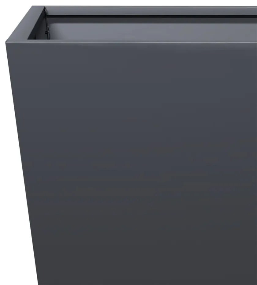 Vaso/floreira de jardim 2 pcs 40x40x40 cm aço antracite
