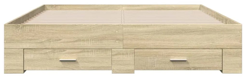 Estrutura de cama c/ gavetas derivados madeira carvalho sonoma