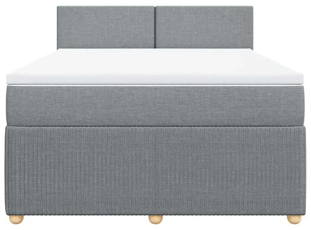 Cama com molas/colchão 140x190 cm tecido cinzento-claro