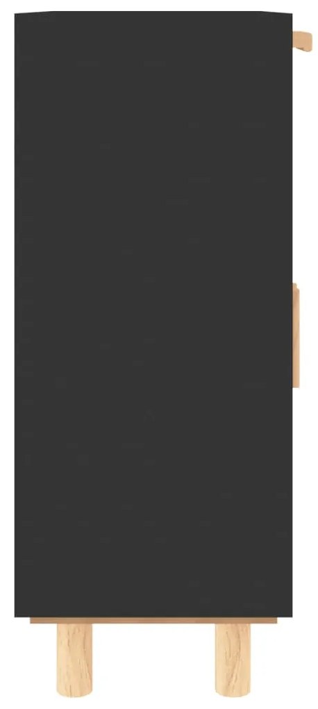 Aparador 60x30x75 cm pinho maciço/vime natural preto