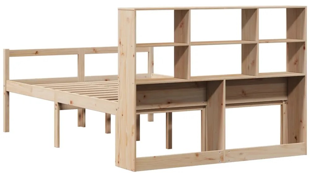 Cama com estante sem colchão 120x190 cm pinho maciço