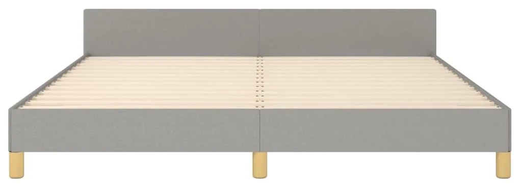 Estrutura de cama sem colchão 160x200 cm tecido cinzento-claro