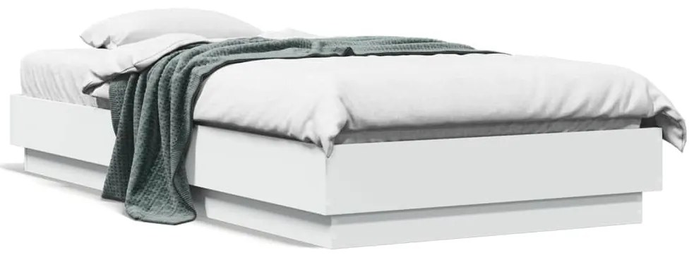 vidaXL Estrutura de cama 90x190 cm derivados de madeira branco