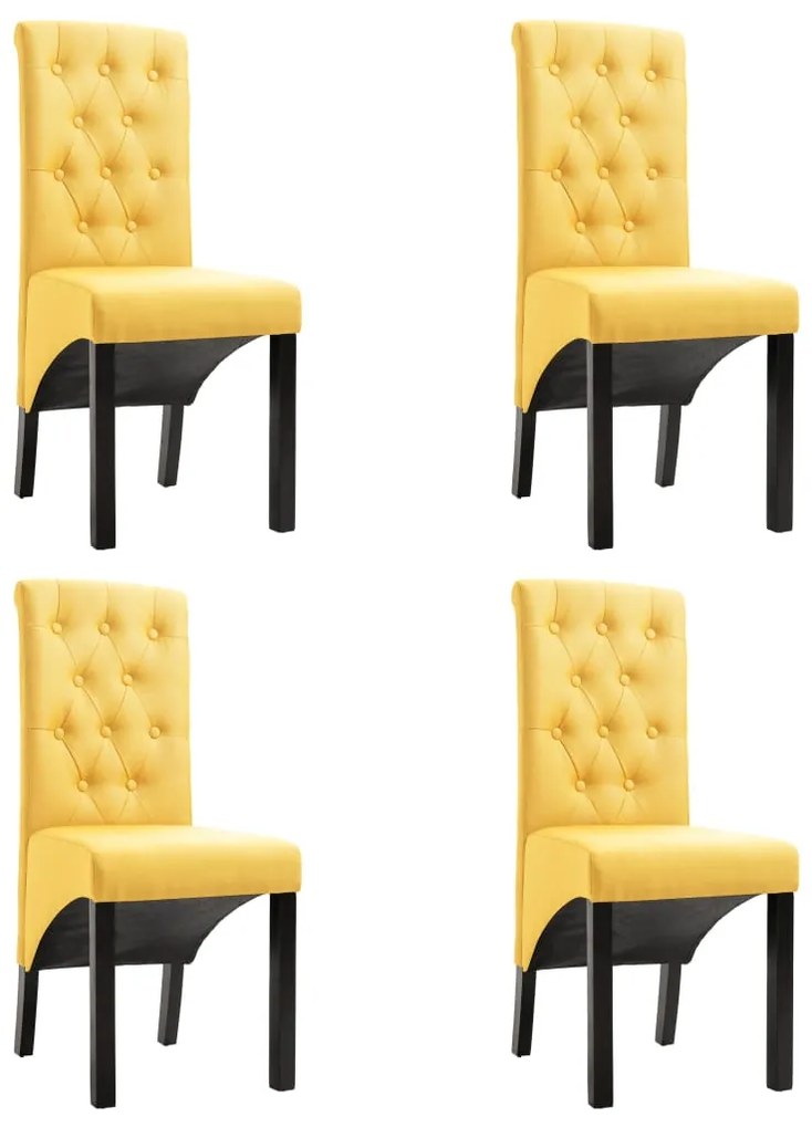 vidaXL Cadeiras de jantar 4 pcs tecido amarelo
