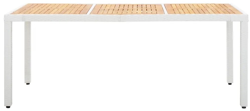 9 pcs conjunto de jantar para exterior vime PE branco