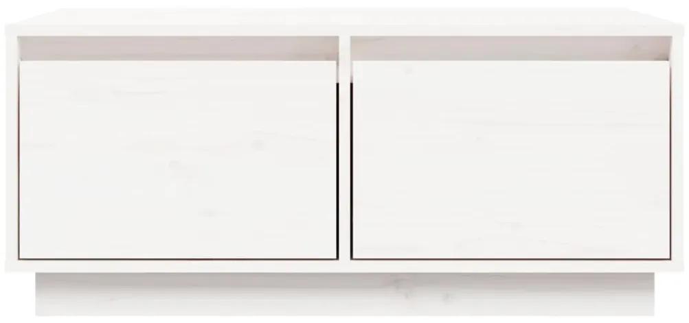 Mesa de centro 80x50x35 cm madeira de pinho maciça branco