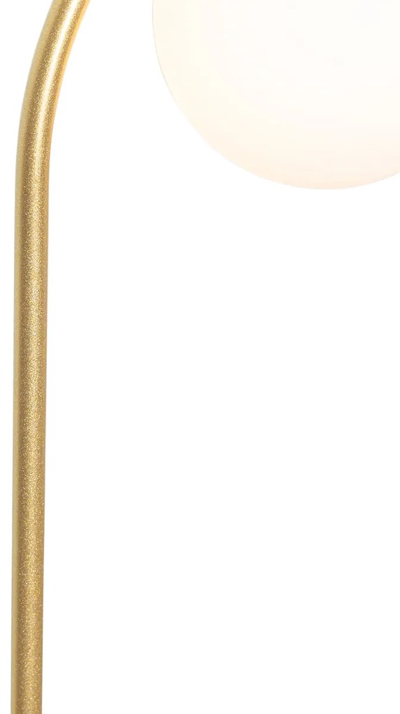 Candeeiro suspenso art déco dourado com vidro branco - Isabella Design,Art Deco