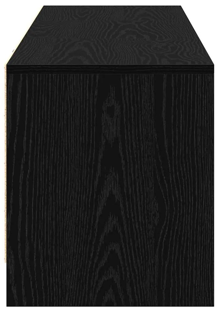 Armário de TV com LED Carvalho Preto 140x34x40 cm Madeira de Engenhari