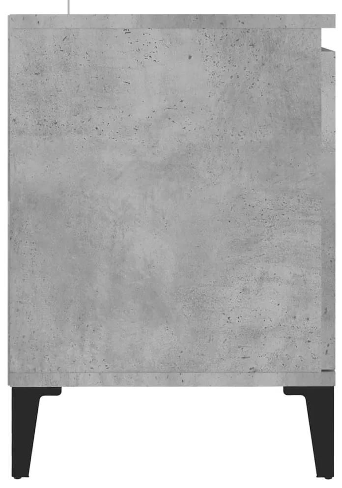 Móvel de TV com pernas em metal 103,5x35x50 cm cinzento cimento