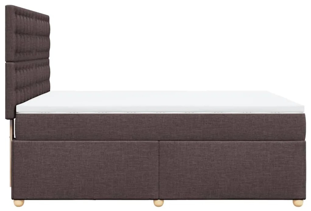 Cama com molas/colchão 140x190 cm tecido castanho-escuro