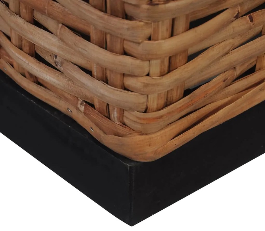 2 pcs conjunto de sofás com almofadões vime natural