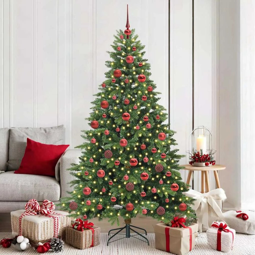 vidaXL Árvore de Natal Artificial com 300 LEDs Verde 180 cm PE e PVC