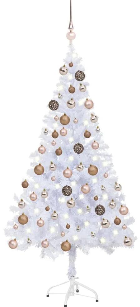 3077579 vidaXL Árvore de Natal artificial pré-iluminada + bolas 380 ramos