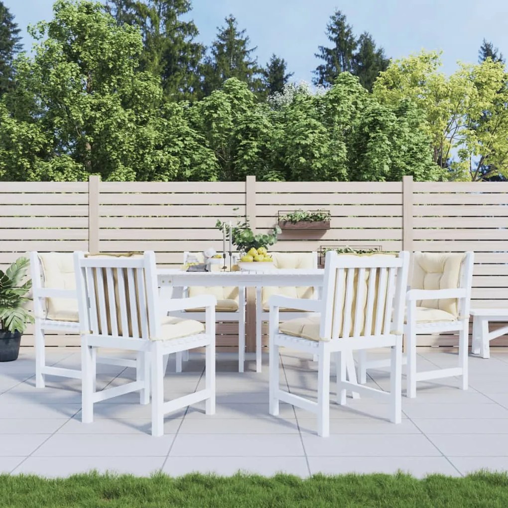 vidaXL Almofadões lombares p/ cadeiras de jardim 6pcs tecido creme