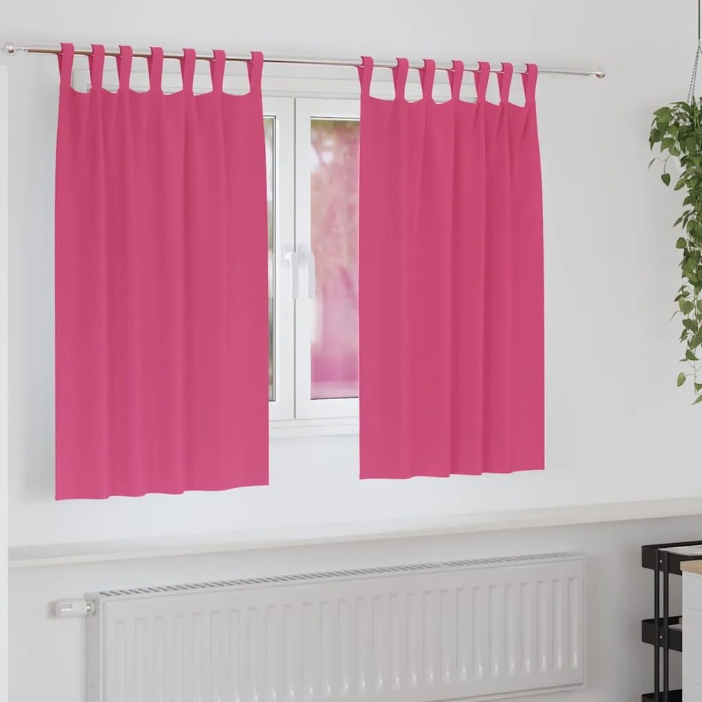 vidaXL Cortinas Blackout com Argolas 2 pcs Rosa Brilhante 140 x 140 cm