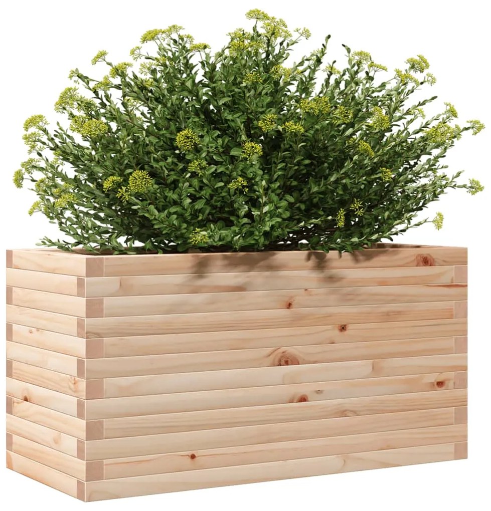 Vaso/floreira de jardim 90x40x45,5 cm madeira de pinho maciça